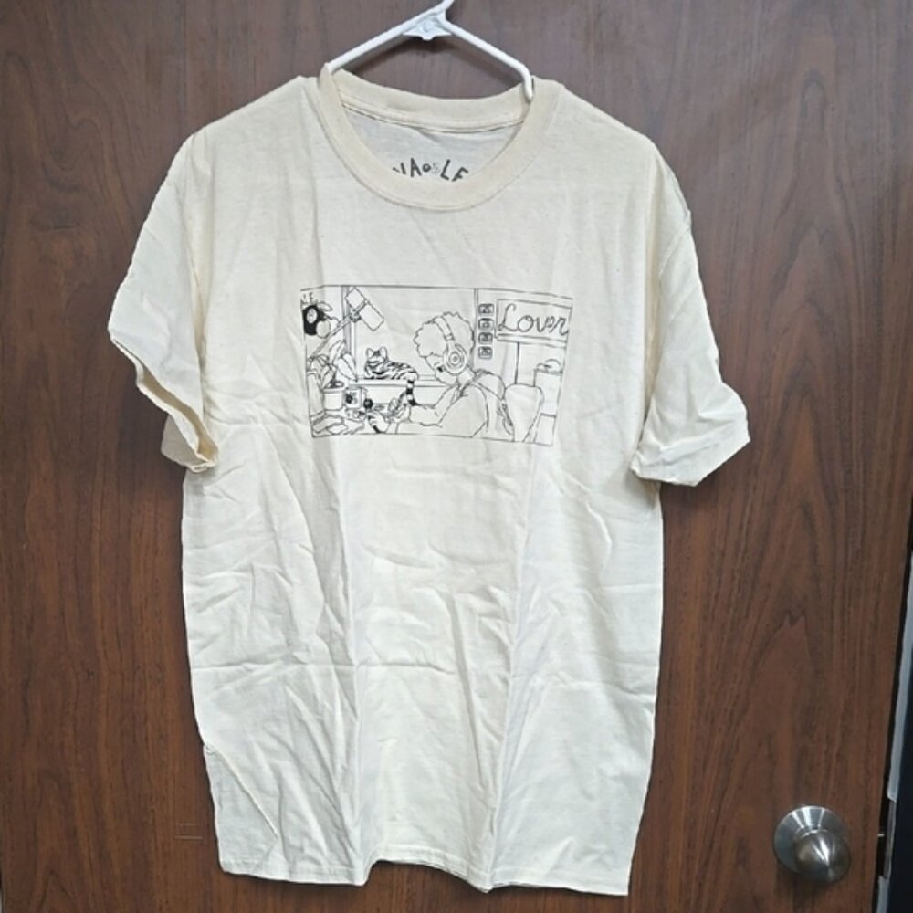 Richvale Size L Beige Graphic T-Shirt